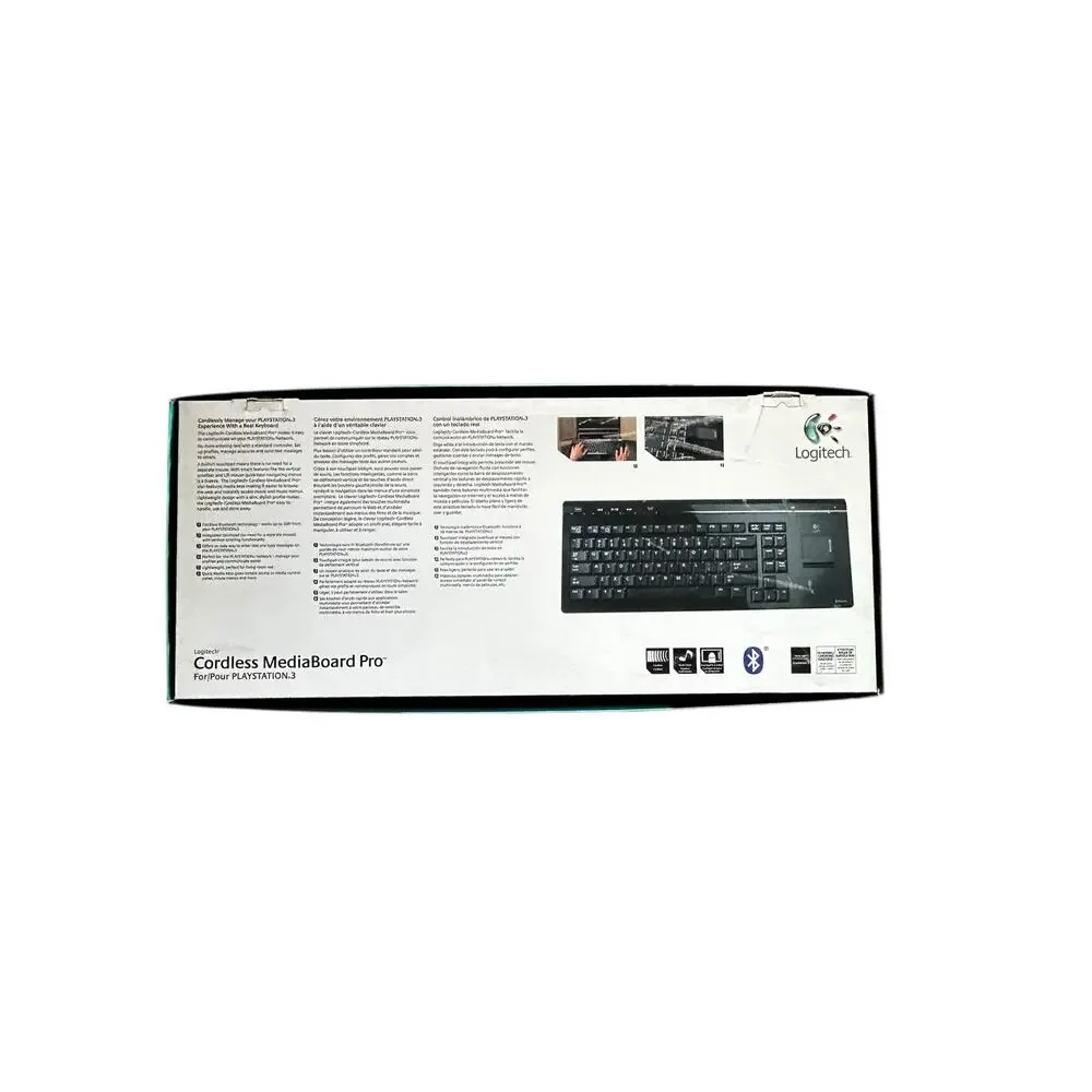 Logitech Cordless MediaBoard Pro Keyboard & Controller for PS 3 – Tested OG Box